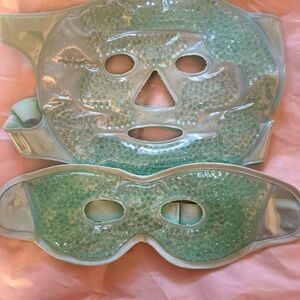 Cooling Gel Bead Face and Eye Mask Set - Aqua